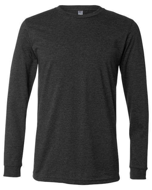 BELLA + CANVAS Heather CVC Long Sleeve Tee - Dark Grey Heather Front
