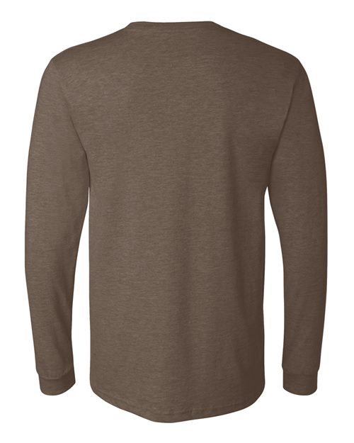 Heather CVC Long Sleeve Tee - Heather Brown Back