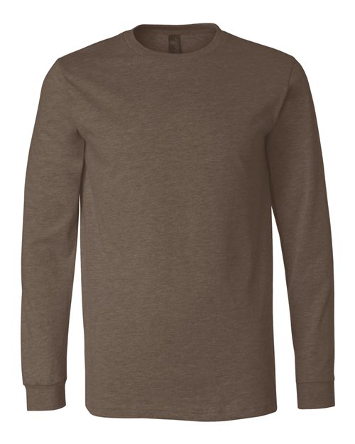 Heather CVC Long Sleeve Tee - Heather Brown Front