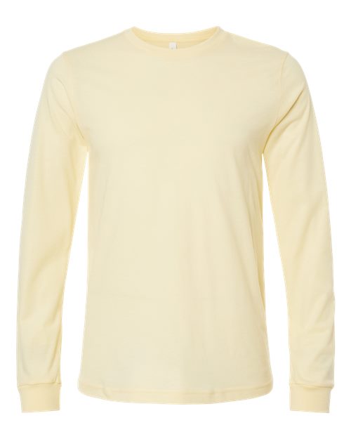 Heather CVC Long Sleeve Tee - Heather French Vanilla Front