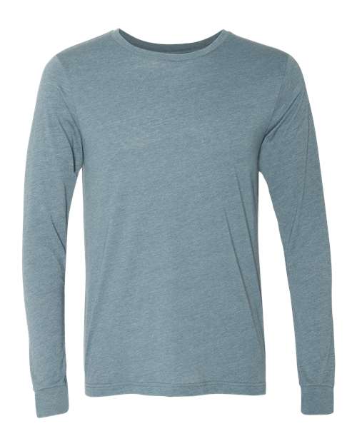 BELLA + CANVAS Heather CVC Long Sleeve Tee - Heather Slate Front