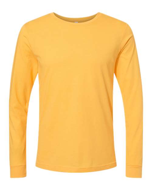 Heather CVC Long Sleeve Tee - Heather Yellow Gold Front
