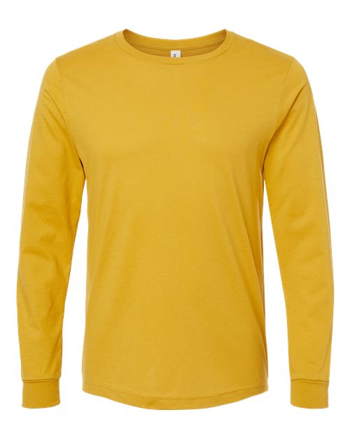Unisex Jersey Long Sleeve Tee - Mustard Front