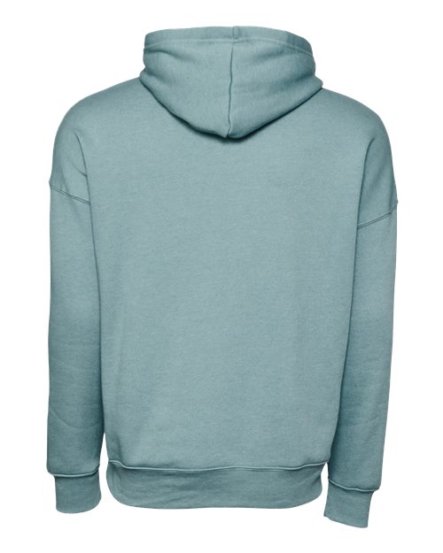 Unisex Sponge Fleece Drop Shoulder Hoodie Sweatshirt - Heather Blue Lagoon Back