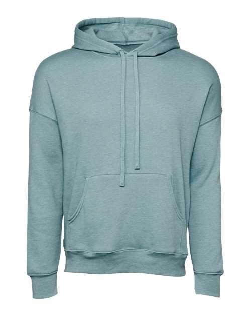 Unisex Sponge Fleece Drop Shoulder Hoodie Sweatshirt - Heather Blue Lagoon Front