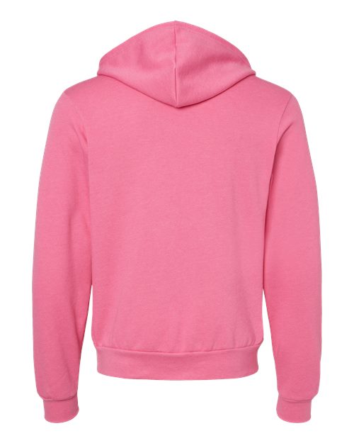 Unisex Sponge Fleece Full-Zip Hoodie Sweatshirt - Heather Charity Pink Back