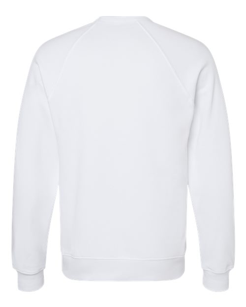 Unisex Sponge Fleece Raglan Crewneck Sweatshirt - White Back