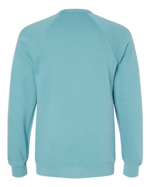 Unisex Sponge Fleece Raglan Crewneck Sweatshirt - Heather Blue Lagoon Back