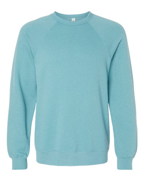 Unisex Sponge Fleece Raglan Crewneck Sweatshirt - Heather Blue Lagoon Front
