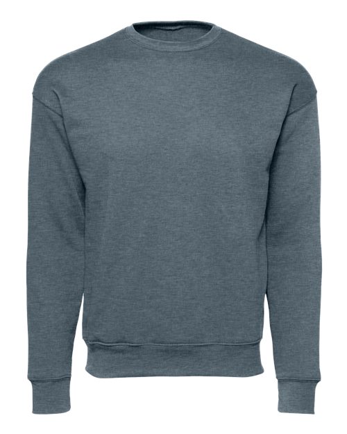 Unisex Sponge Fleece Drop Shoulder Crewneck Sweatshirt - Heather Slate Front