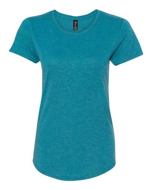 Women's Softstyle® Triblend T-Shirt - Heather Galapagos Blue Front