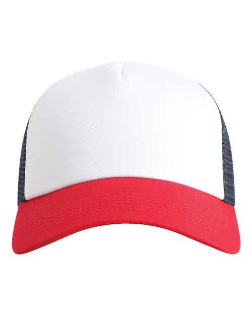 North Country Trucker Cap - White/ Red/ Dark Navy Front
