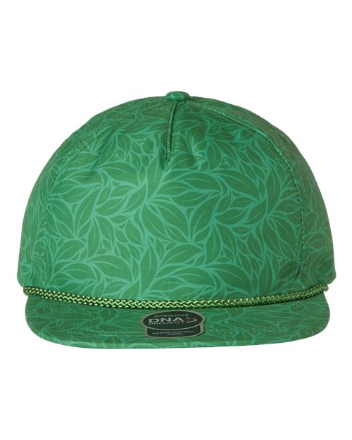 The Aloha Rope Cap - Green Floral Front