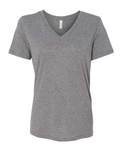 Women's Relaxed Triblend V-Neck Tee - Grey Triblend Front