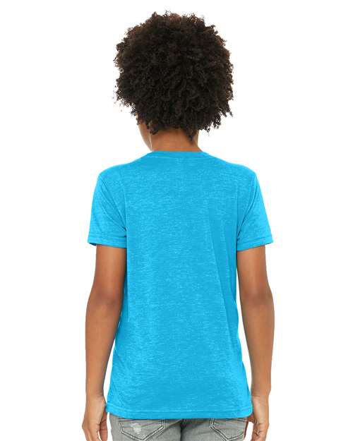 Youth CVC Jersey Tee - Neon Blue Back