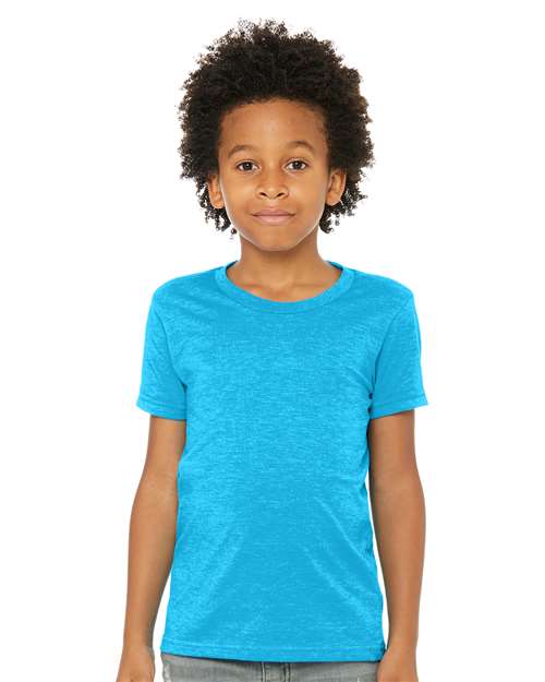 Youth CVC Jersey Tee - Neon Blue Front