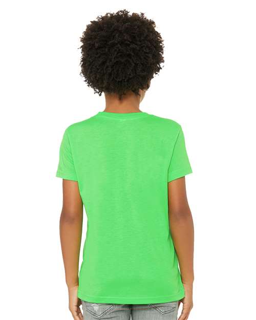 Youth CVC Jersey Tee - Neon Green Back