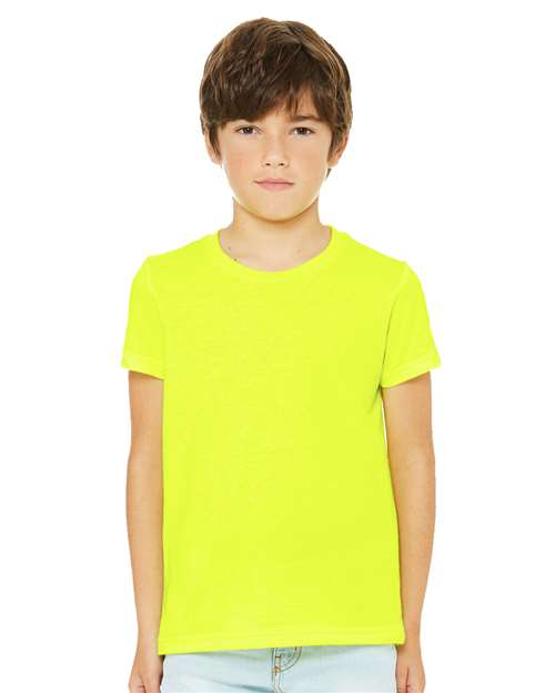 Youth CVC Jersey Tee - Neon Yellow Front