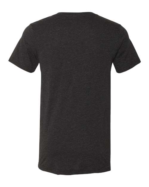 Unisex Heather CVC V-Neck Tee - Black Heather Back