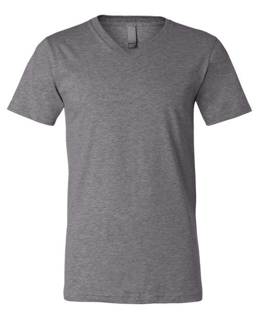 BELLA + CANVAS Unisex Heather CVC V-Neck Tee - Deep Heather Front