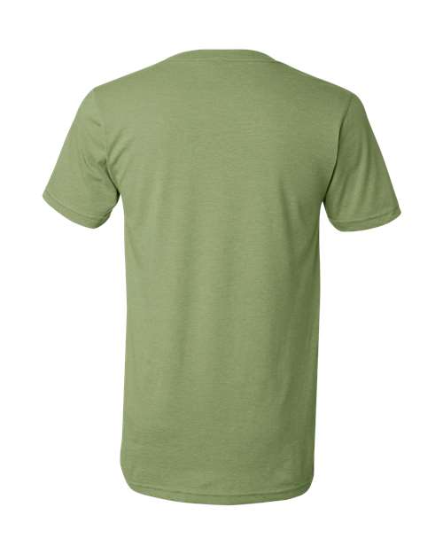 Unisex Heather CVC V-Neck Tee - Heather Green Back