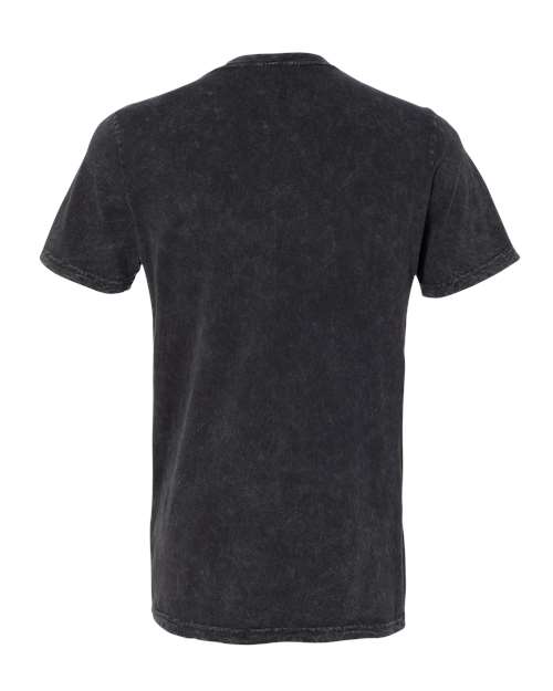Unisex Textured Jersey V-Neck Tee - Black Mineral Wash Back