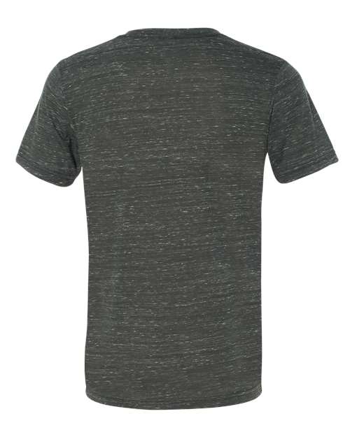 Unisex Textured Jersey V-Neck Tee - Charcoal Marble Back
