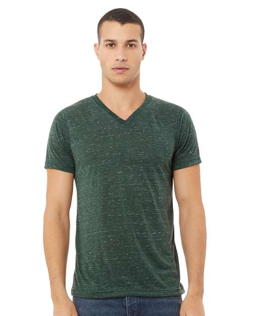 Unisex Textured Jersey V-Neck Tee - Forest Marble Front