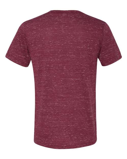 Unisex Textured Jersey V-Neck Tee - Maroon Marble Back