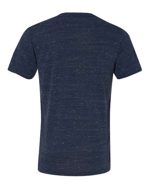 Unisex Textured Jersey V-Neck Tee - Navy Marble Back