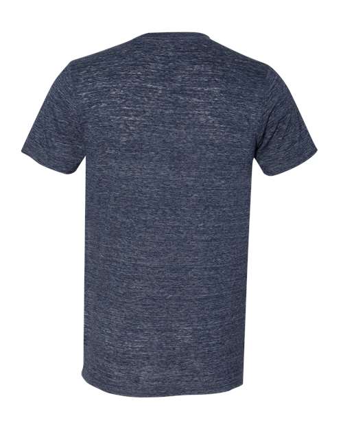 Unisex Textured Jersey V-Neck Tee - Navy Slub Back