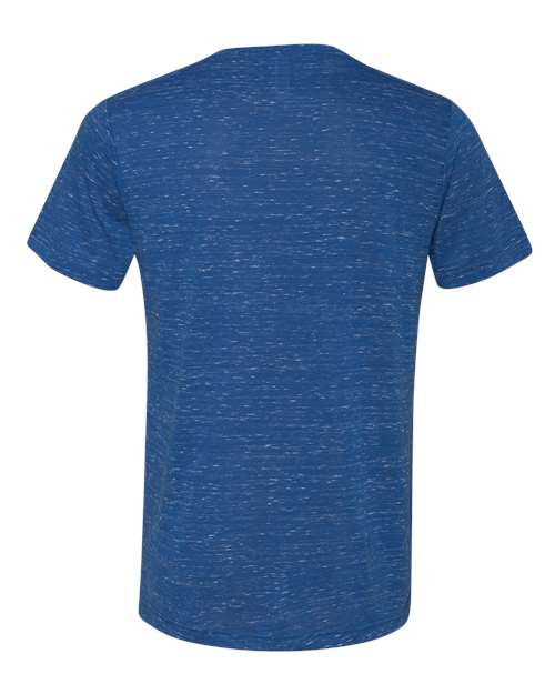 Unisex Textured Jersey V-Neck Tee - True Royal Marble Back