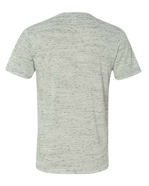 Unisex Textured Jersey V-Neck Tee - White Marble Back