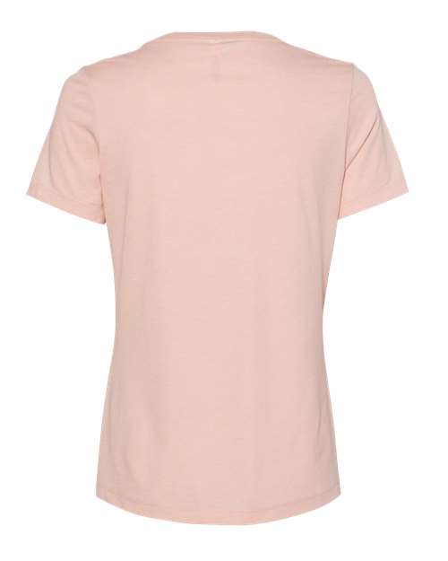 Women's Relaxed Heather CVC V-Neck Tee - Heather Peach Back