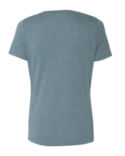 Women's Relaxed Heather CVC V-Neck Tee - Heather Slate Back