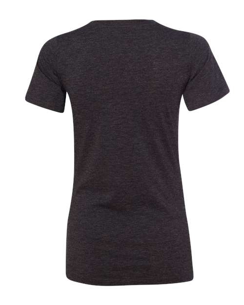 Women's Relaxed Triblend V-Neck Tee - Charcoal Black Triblend Back