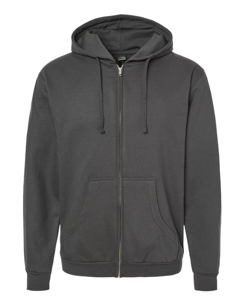 Unisex Full-Zip Hooded Sweatshirt - Charcoal Front