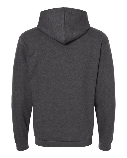 Unisex Full-Zip Hooded Sweatshirt - Heather Charcoal Back