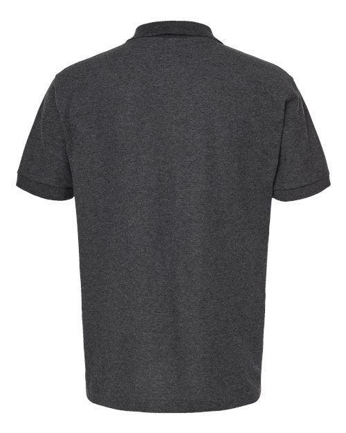 Men's 50/50 Sport Pique Polo - Heather Charcoal Back