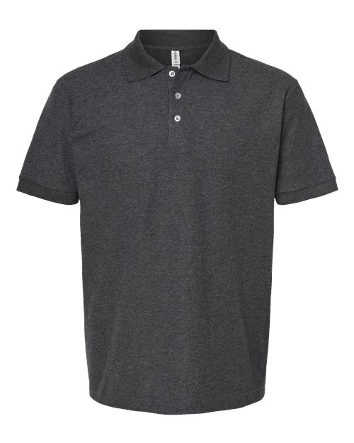 Men's 50/50 Sport Pique Polo - Heather Charcoal Front