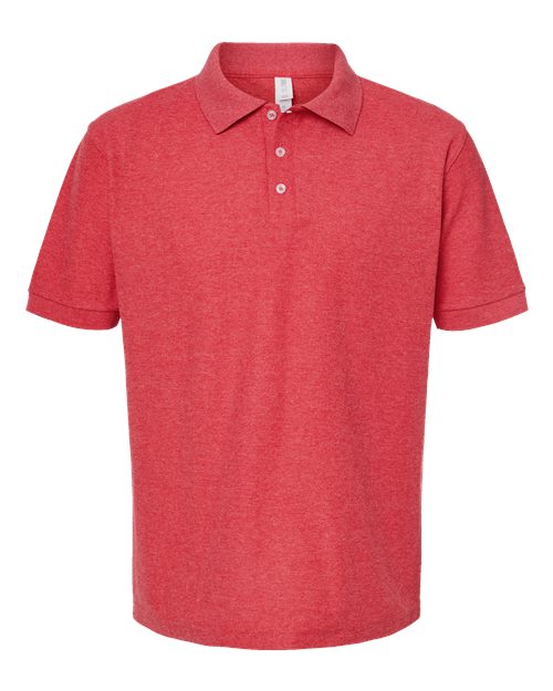 Men's 50/50 Sport Pique Polo - Heather Red Front