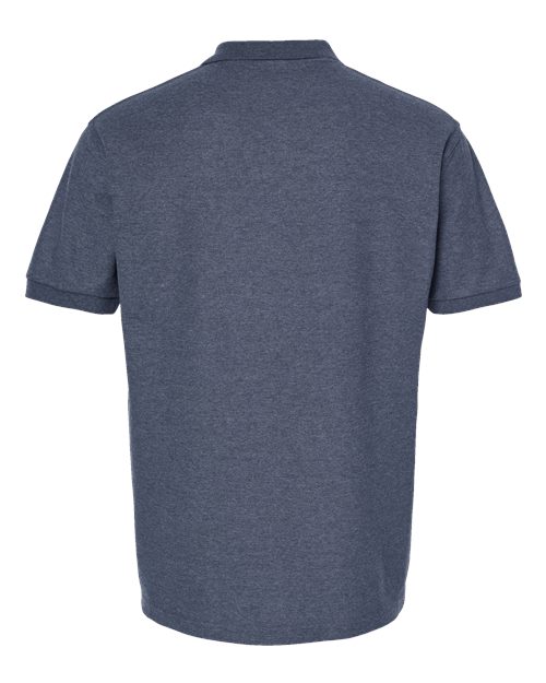 Men's 50/50 Sport Pique Polo - Heather Navy Back