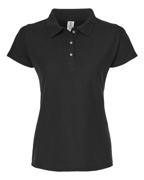 Women's 50/50 Sport Pique Polo - Black Front