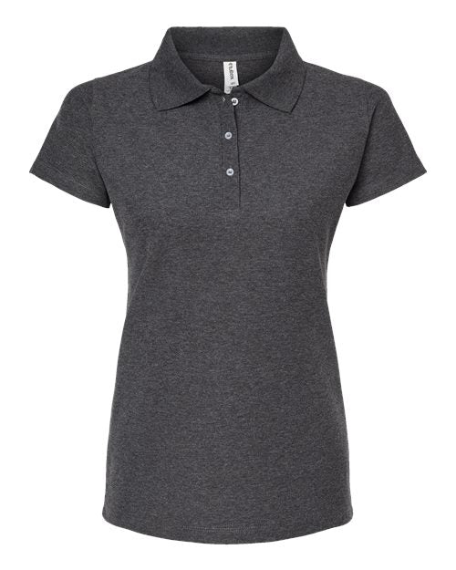 Tultex Women's 50/50 Sport Pique Polo - Heather Charcoal Front