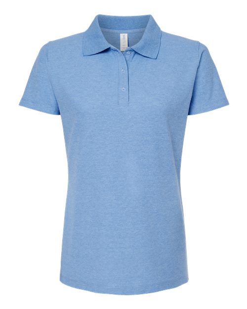 Women's 50/50 Sport Pique Polo - Heather Light Blue Front
