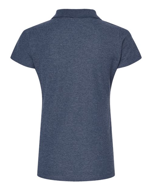 Women's 50/50 Sport Pique Polo - Heather Navy Back