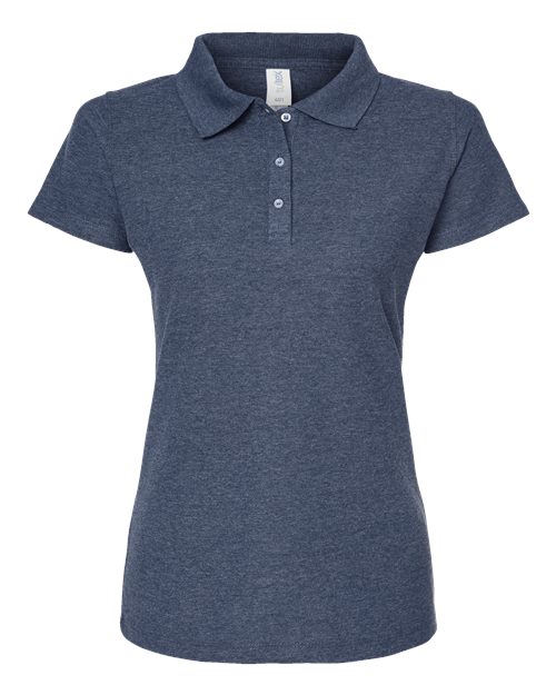 Women's 50/50 Sport Pique Polo - Heather Navy Front