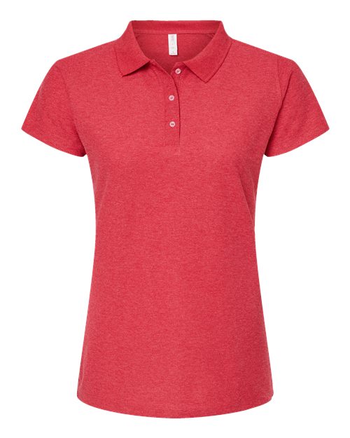 Women's 50/50 Sport Pique Polo - Heather Red Front