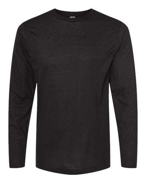 Unisex Poly-Rich Long Sleeve T-Shirt - Black Front