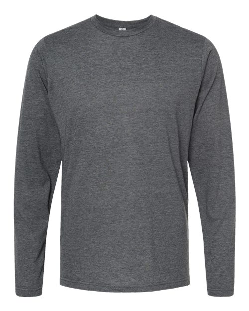 Unisex Poly-Rich Long Sleeve T-Shirt - Heather Charcoal Front